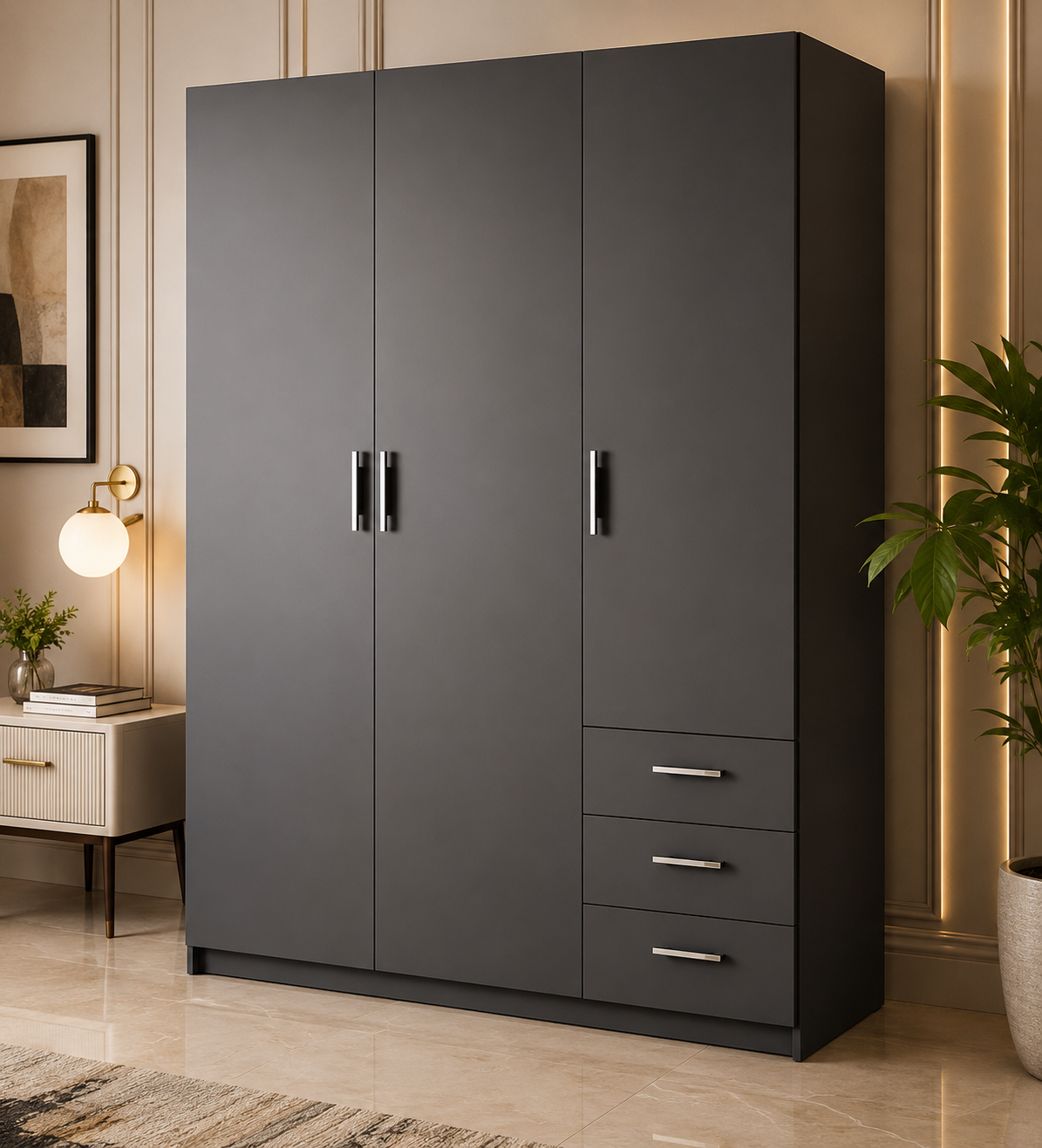 Midnight Luxe 3-Door Wardrobe